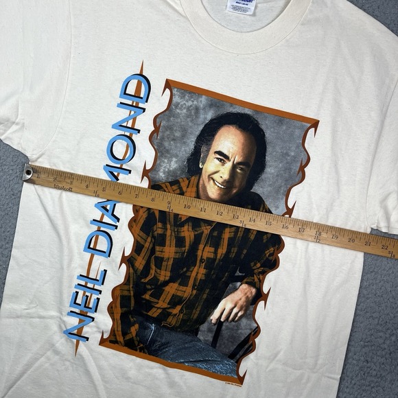 Vintage 90s‎ Neil Diamond I Am I Said Band T Shirt Single Stitch Concert Sz L - Picture 12 of 12